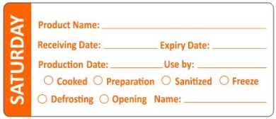 Veckodag matetiket - Saturday