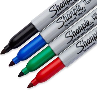 Sharpie, permanent, fine, 4 pack