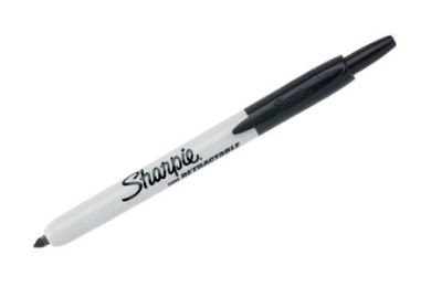 Sharpie, fine, permanent, indragbar spets, svart