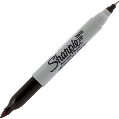 Sharpie, permanent, Twin Tip, svart